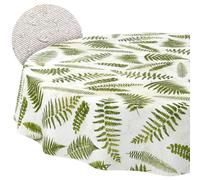 ANRO Washable Tablecloth Fern Round 120 cm - Water Resistant Indoor Outdoor Lotus Effect Cut Edge