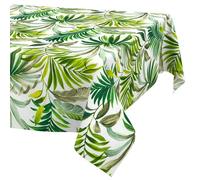 ANRO Washable Tablecloth Palm Trees Rectangular 180 x 140 cm - Water-Repellent Indoor Outdoor Lotus Effect Cut Edge