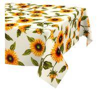 ANRO Washable Tablecloth Sunflowers Rectangular 350 x 140 cm - Water-Repellent Indoor Outdoor Lotus Effect Cut Edge