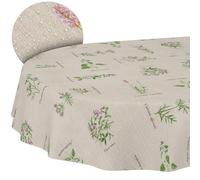 ANRO Washable textile fabric tablecloth, polyester cotton, aromatic, organic, oval, 180 x 140 cm, for indoor and outdoor use
