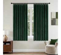 ANRODUO Emerald Green Velvet Curtains 45 Inches Long 2 Panels for Bedroom | Luxury Blackout Room Darkening Curtains for Living Room Privacy, Thermal Insulated Soundproof, Pinch Pleat Design, W42xL45