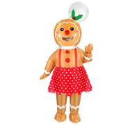 Anroong Inflatable Christmas Gingerbread Costume for Adult Halloween Blow Up Costumes Gingerbread Man for Women Funny Cosplay Party