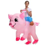 Anroong Inflatable Costume for Adult Pig Costume Halloween Blow Up Ride on Piggy Costumes Women Animal Suit for Men Cosplay Party