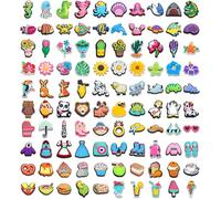 Anroong Shoe Charms 100 pcs Shoe Decoration Charms Cute Shoe Charm for Girls Not Random Various Kawaii Shoe Accessories Pins for Kids Boys