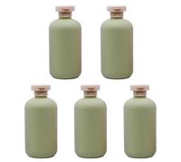 AnRui 300ML Refillable Shampoo and Conditioner Bottles with Flip Cap, Plastic Avocado Green Travel Bottles Containers for Toiletries Shampoo, Lotion, 5 Pcs