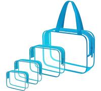 ANRUI 4 in 1 Transparent Toiletry Bag, Large Capacity Travel Toiletry Bag, Waterproof and Leakproof, Airport Liquid Bag for Fast Passing Through Airport Security,