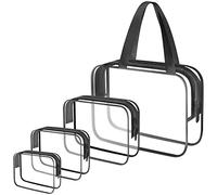 ANRUI 4 in 1 Transparent Toiletry Bag, Large Capacity Travel Toiletry Bag, Waterproof and Leakproof, Airport Liquid Bag for Fast Passing Through Airport Security,