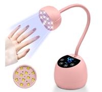 ANRUI UV Light for Nails, 36W Professional Mini UV Light for Gel Nails with Sensor, Flash Cure Gel Nail Lamp Gooseneck with 3 Timers LED Nail Lamp for DIY at Home -Pink