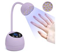 ANRUI UV Light for Nails, 36W Professional Mini UV Light for Gel Nails with Sensor, Flash Cure Gel Nail Lamp Gooseneck with 3 Timers LED Nail Lamp for DIY at Home -Purple