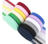 Anruyi 12 Rolls Lace Trim, 1.4cm Wide Fabric Ribbon Assorted Color Vintage Trimming for Sewing DIY Craft Wedding Party Decor Clothes