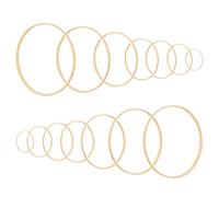 Anruyi 14 PCS Wooden Bamboo Floral Macrame Hoop Rings Dream Catcher Craft DIY Wedding Wreath - 13cm/15cm/18cm/20.5cm/23cm/26cm/30.5cm