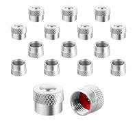 Anruyi 16 PCS Metal Valve Caps, Seal Tyre Valve Caps Car Metal Dust Valve Caps Car Valve Caps with Rubber Ring Valve Covers Replacement for Car Valve Caps for Car Motorcycle Bicycle Scooter, Silver