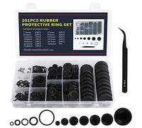 Anruyi 200Pcs Rubber Grommets Kit, 12 Sizes Rubber Hole Plugs with Organizer Case Electrical Conductor Wiring Gasket Ring Assortment Kit for Protecting Wires, Plugs and Cables, with a Tweezers