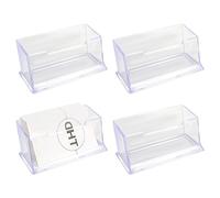 Anruyi 4Pcs Business Card Holders Display, Acrylic Name Card Display Holder Clear Business Card Holder Stand Freestanding Acrylic Business Card Holders for Office Desk Organizer, Fits 60 Cards