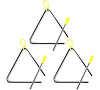 Anruyi Triangle Musical Percussion Instrument Set of 3 with 3 Mallets - Multicolored