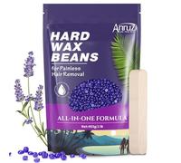 ANRUZ Hard Wax Beads for Sensitive Skin - 453g Wax Beads Hair Removal with 20 Applicators -Purple Wax Beads for Eyebrow, Facial, Fine Hair at Home Waxing for Any Waxing Set