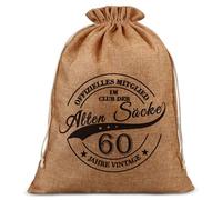 Anruzon 60th Birthday Man, Funny Gifts for Men, Birthday, Anniversary, Official Member of the Club of Old Bags, Packaging Birthday Gift (40 x 30 cm)