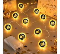 Anruzon 80th Birthday Decoration - 1.2 m 10 LED Fairy Lights Battery Operated