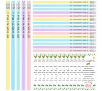 Anruzon Pack of 30 Lucky Pencils with Eraser - Du Schaffst Das Wooden Pencils Set HB Pencil with 30 Greeting Cards - Personalised Pencils Stationery for Men Women Teachers Colleagues
