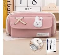 ANSAIR Kawaii Pencil Case Cutecore Large Capacity Pencil Pouch Aesthetic Stationary Coquette Student School Supplies (Color : Pink)