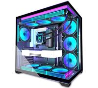 ANSAITE ATX Mid-Tower PC Gaming Case,High Airflow Computer Case,7 x 120mm Fans Included, 360mm Radiator Support,Cable Management System,Tool-Free Tempered Glass Side Panel,Black