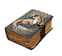 ANSAR HANDICRAFTS Fox Leather Journal Rustic vintage leather Grimoire leather journal book of shadows Fat journal 400 Pages Handmade Leather Sketchbook Junk Journal gifts for men and women