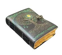 ANSAR HANDICRAFTS Grimoire leather journal, Print Tree of Life Journal, Blank spell book book of shadows Leather Celestial Gifts For Him Her