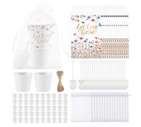 Ansberta 200 PCS Let Love Grow Wedding Favors for Guests Include 50 Flower Seed Packets 50 Pots 50 Organza Bags 50 Garden Shovel for Bridal Shower Wedding Party Favors, No Seeds