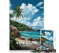 Anse Lazio Seychelles Tropical Beach Jigsaw Puzzles 1000 Piece for Teenagers Skill Play Accurate Cut Home Fun (38x52cm)