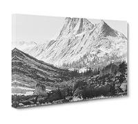 Ansel Adams Boaring River, Kings River Canyon Photograph Canvas Print | Gallery Wrapped 30mm Frame Wall Art | 24x16 inches | Ready to Hang | Retro Landscape Picture | Living Room Bedroom Lounge Office