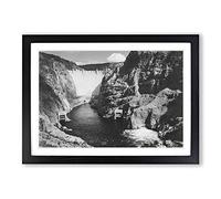 Ansel Adams Boulder Dam Colorado River Framed Print | A2 Oak Framed Wall Art | Ready to Hang | Modern Landscape Picture | Living Room Bedroom Lounge Office