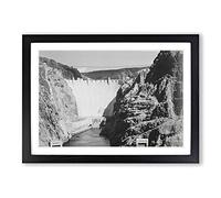 Ansel Adams Boulder Dam from Across The Colorado River Vol.2 Framed Print | A2 Oak Framed Wall Art | Ready to Hang | Modern Landscape Picture | Living Room Bedroom Lounge Office