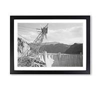 Ansel Adams Boulder Dam from The top Framed Print | A2 Oak Framed Wall Art | Ready to Hang | Modern Nature Picture | Living Room Bedroom Lounge Office