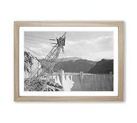 Ansel Adams Boulder Dam from The top Framed Print | A2 Oak Framed Wall Art | Ready to Hang | Modern Nature Picture | Living Room Bedroom Lounge Office