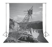 Ansel Adams - Boulder Dam Transmission Lines Side of Cliff (1941) - 17, X 22, Fine Art Print-1 Photography Cloth56x118inch(142x300cm)