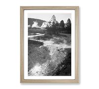 Ansel Adams Central Geyser Basin, Yellowstone Vintage Photograph Framed Wall Art Print, Ready to Hang Picture for Living Room Bedroom Home Office Décor, Oak A4 (34 x 25 cm)