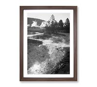 Ansel Adams Central Geyser Basin, Yellowstone Vintage Photograph Framed Wall Art Print, Ready to Hang Picture for Living Room Bedroom Home Office Décor, Walnut A3 (34 x 46 cm)