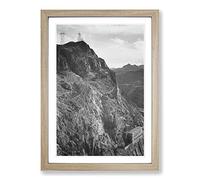 Ansel Adams Cliffs Above Boulder Dam Framed Print | A2 Oak Framed Wall Art | Ready to Hang | Modern Landscape Picture | Living Room Bedroom Lounge Office