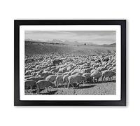 Ansel Adams Flock in Owens Valley Framed Print | A2 Black Framed Wall Art | Ready to Hang | Modern Landscape Picture | Living Room Bedroom Lounge Office