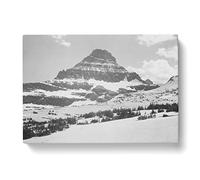Ansel Adams Glacier National Park Logans Pass Photograph Vintage Canvas Wall Art Print Ready to Hang, Framed Picture for Living Room Bedroom Home Office Décor, 50x35 cm (20x14 Inch)