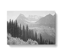 Ansel Adams Glacier National Park Montana 3 Photograph Vintage Canvas Wall Art Print Ready to Hang, Framed Picture for Living Room Bedroom Home Office Décor, 50x35 cm (20x14 Inch)