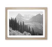 Ansel Adams Glacier National Park Montana 3 Photograph Vintage Framed Print | A3 Oak Framed Wall Art | Ready to Hang | Classic Landscape Picture | Living Room Bedroom Lounge Office