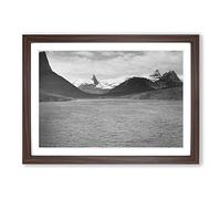 Ansel Adams Glacier National Park Montana Framed Print | A2 Walnut Framed Wall Art | Ready to Hang | Modern Landscape Picture | Living Room Bedroom Lounge Office