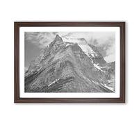 Ansel Adams Glacier National Park Montana Vol.5 Framed Print | A2 Walnut Framed Wall Art | Ready to Hang | Modern Landscape Picture | Living Room Bedroom Lounge Office