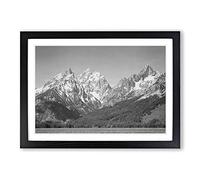 Ansel Adams Grand Teton Wyoming Framed Wall Art Print A2 Black