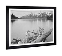 Ansel Adams Jackson Lake in Grand Teton Wyoming Framed Print A2 Black