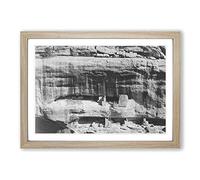 Ansel Adams Mesa Verde National Park Cliff Framed Print | A2 Oak Framed Wall Art | Ready to Hang | Modern Landscape Picture | Living Room Bedroom Lounge Office