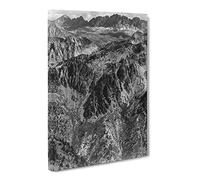 Ansel Adams North Palisades, Kings River Canyon Vintage Photograph Canvas Print | Gallery Wrapped 30mm Frame Wall Art | 24x16 inches | Ready to Hang | Retro Landscape Picture | Living Room Lounge