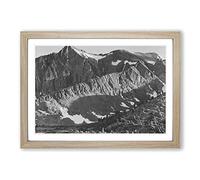 Ansel Adams Peak Above Woody Lake Framed Print | A2 Oak Framed Wall Art | Ready to Hang | Modern Landscape Picture | Living Room Bedroom Lounge Office