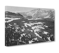Ansel Adams Rocky Mountain National Park Colorado 10 Photograph Vintage Canvas Wall Art Print Ready to Hang, Framed Picture for Living Room Bedroom Home Office Décor, 20x14 Inch (50x35 cm)
